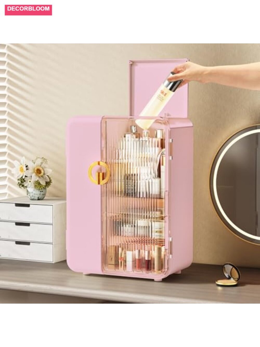 Makeup Organizer with Drawers and Brush Holders - Cosmetic Display Case - Picture 5 of 5